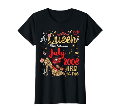 Julio Cumpleaños Nació Una Reina en Julio 2008 Julio Camiseta