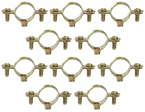 AERZETIX - C60428 - Juego de 10 abrazaderas soportes simples de fijación Ø20mm - montaje en pared de tubo cobre sujeción de tornillo fontanería calefacción sanitario - en acero