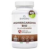 Bandini® Ashwagandha BIO KSM-66® Vegan (180 Capsule) - Withania Somnifera 100% Biologica con il 5% di Withanolidi - Integratore Naturale Qualità Premium KSM Pura - Rimedio Ayurvedico per Mente e Corpo