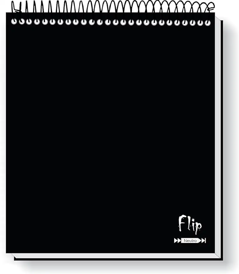 Caderno Flip Preto Capa Dura 10 matérias 160 Folhas