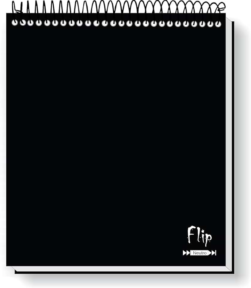 Caderno Flip Preto Capa Dura 10 matérias 160 Folhas