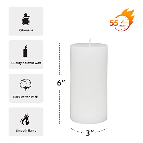 Zest Candle Pillar Candles, 3 By 6-Inch, White Citronella #TOP3