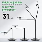 Overhead Phone Stand for Desk, Heavy Duty Aluminum Overhead Phone Tripod with Flexible Long Arm, 360° Rotating Phone Holder for Filming Overhead, Drawing, Cooking – Perfect for Creators(Magnetic)