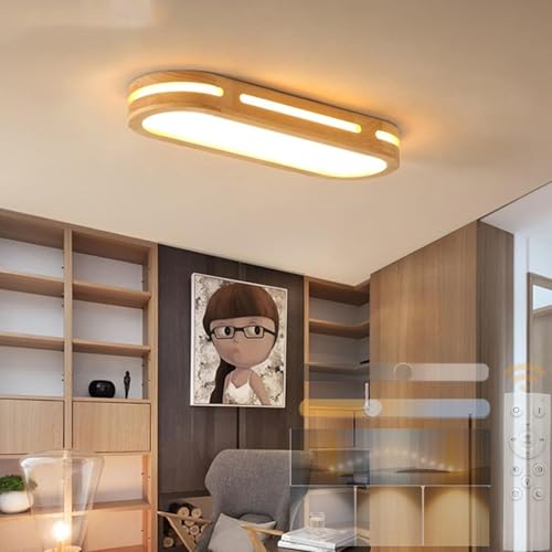 Plafonnier LED en bois pour chambre ambiance lumineuse ajustable