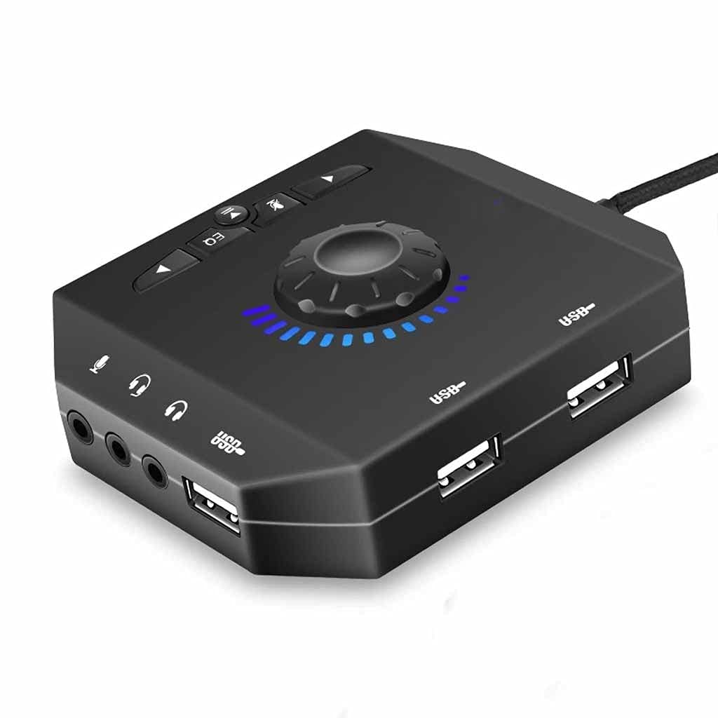 Carte Son USB Professionnelle pour Ordinateur, Adaptateur Audio 7.1, convertisseur, Interface Audio pour PC, Ordinateur Portable, Carte Son Externe