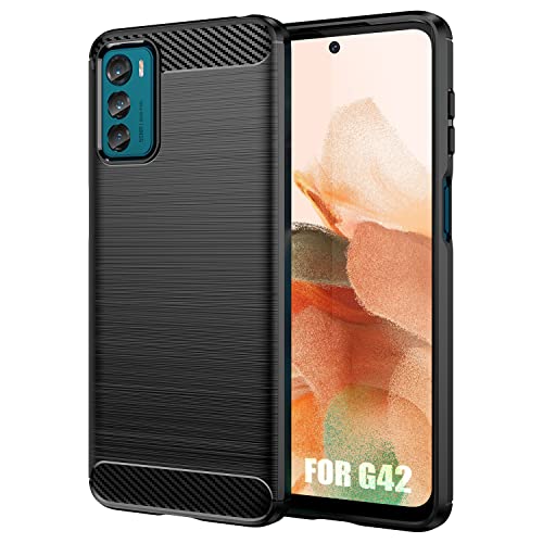 SCL Hülle für Moto G42 Handyhülle Motorola G42 Hülle, [Schwarz] Exquisite Serie-Carbon Design Schutzhülle mit Anti-Kratzer & Anti-Stoß Absorbtion Technologie, Geeignet für Stylus