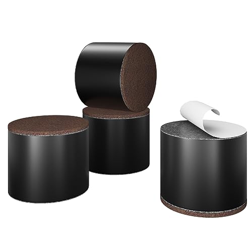 Mswinnie 4 Pack Furniture Risers 2 Inch,for Desk Couch Sofa Table Legs ?Width 2.4 -Add 2 Inch Height Round Lifters (Black)