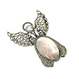 Marco de fotos con de imitación: un marco de fotos metálico retro y único, de diseño antiguo pero elegante, con forma de ala de ángel