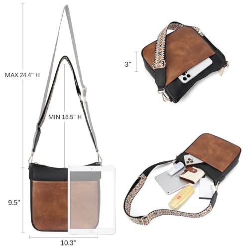 BOSTANTEN Crossbody Bags for Women Trendy Vegan Leather Hobo Purses Shoulder Handbags With Wide Shoulder Strap3