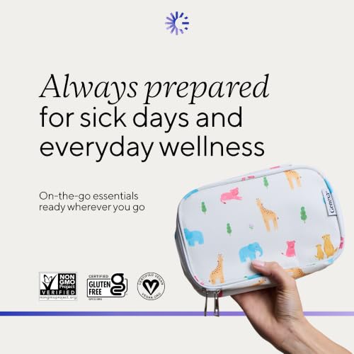 Image of Genexa Baby's First Sick Day Kit, Made Clean, Gift Set for Infant & Toddler | Acetaminophen + Cough Syrup with Agave & Zinc, Dye Free, 0% Artificial Additives, Pain, Fever Reducer + Cough, Immune Support
