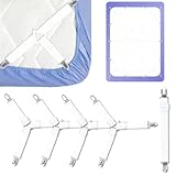 Facile à Ajustable: Nos attaches sont ajustables et s'adaptent à toutes tailles de draps. La sangle a une forte élasticité et peut supporter beaucoup de tension et peut s'adapter parfaitement à toutes les feuilles