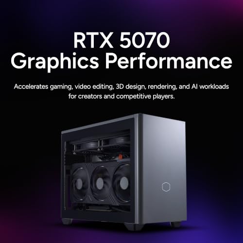 Image of Cooler Master NR2 Pro Gaming PC 7800X3D + RTX 5070 Mini ITX PC | AMD Ryzen 7 7800X3D + NVIDIA RTX 5070 12GB Gaming PC, 32GB DDR5 6000MHz, 2TB M.2 SSD, 280mm AIO Cooler, Windows 11