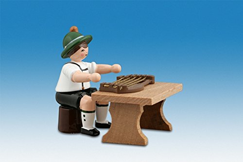 Figurine en bois artisanale cithare musicien Rudolphs Schatzkiste