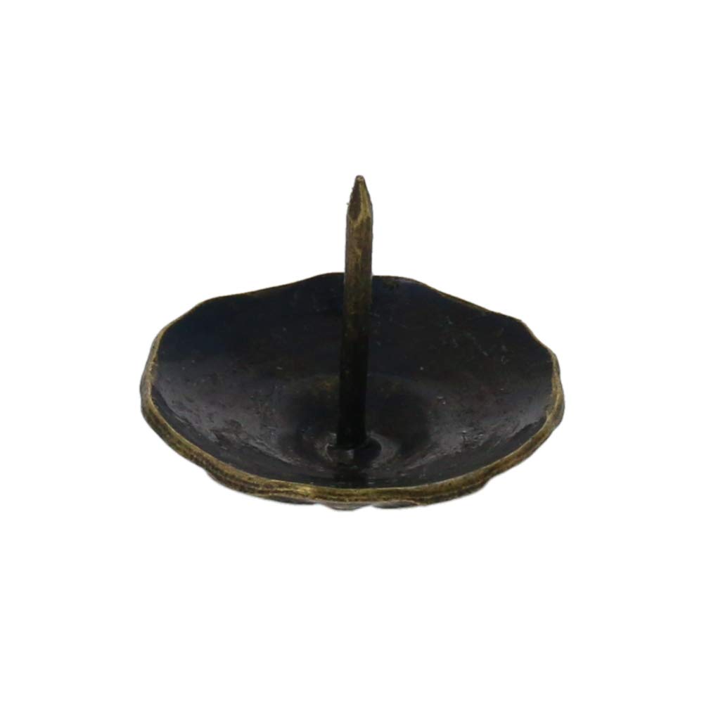Teppichnägel, 16 mm Kopfdurchmesser, antik, rund, Daumen-Reißnadeln, gelber Ton, for Möbel, Sofa-Kopfteile, 20 Stück(23x19mm)