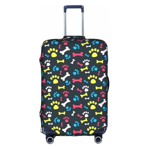 Rainbow Dog Cat Paw Printed luggage cover, luggage protection cover, wear-resistant luggage cover