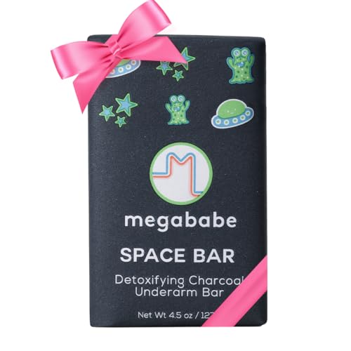 Megababe Underarm Bar Soap - Space Bar | Stocking Stuffer Holiday Gift | With Detoxifying Charcoal