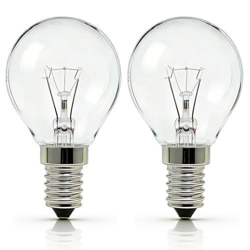 Wieyily E14 Wax Warmer Bulbs Dimmable Scentsy Bulb for Mid-Size Warmers 230V G45 SES Small Edison Screw Globe Light Bulb for Wax Melt Burner Oven Up to 300C Warm White 2700K 2-Pack
