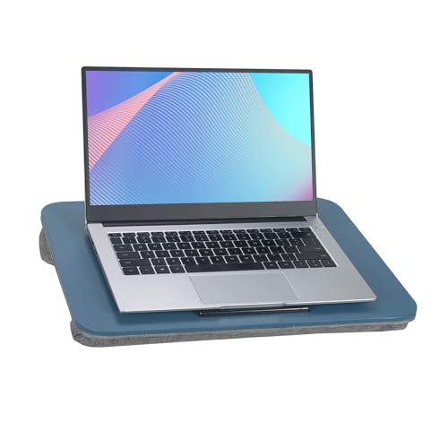 Portable Laptop Desk Fits Up to 16&ldquo; Laptops, with Tablet Slot, Built-in Cushion, Great for Home...