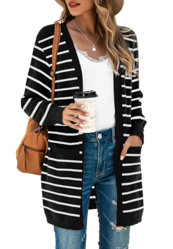 Image of TASAMO Cardigan Sweaters for Women Long Sleeve Open Front Casual Knit Fall Coat Oversized Soft Outwear with Pockets
