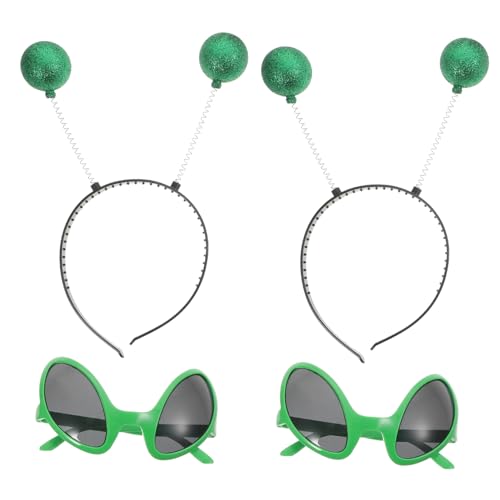 CATIEBYE Funny Alien Glasses Hairband Set Party Accessories for Cosplay Halloween Festival Adult Women Random Color