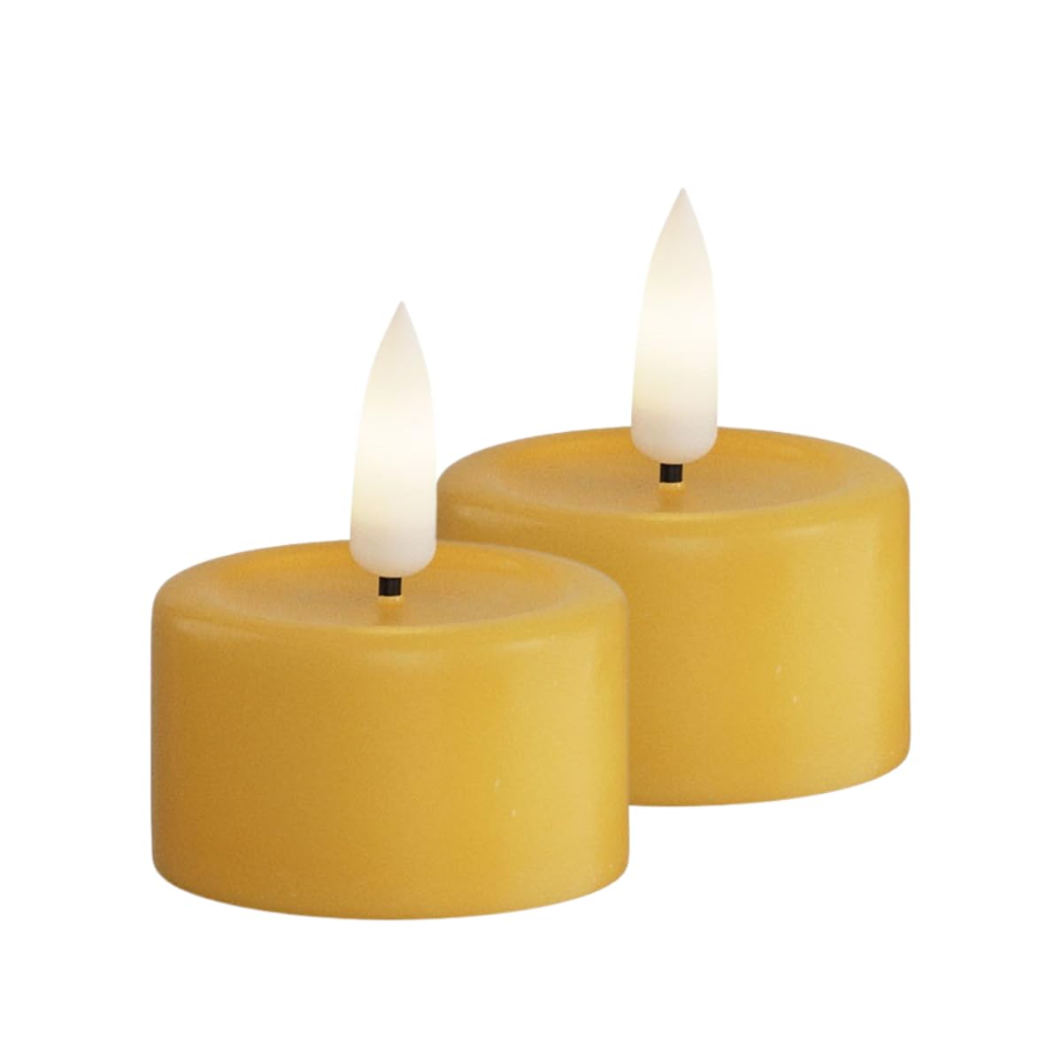 Deluxe Homeart Indoor Flameless LED Tealight Set - with Real Flame™ Technology - Battery Powered Candle (Ochre Yellow), RF-0000