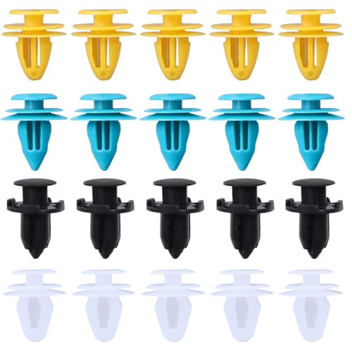 COYUN 60 Piezas Remaches Plastico Coche, Clip de Fijación Para Coche, Cuatro Tamaños Que Van, Grapas Coche, para Paneles Puertas Automóviles, se Adapta a la Mayoría de los Vehículos, 8-10mm