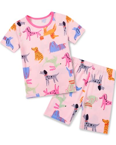Image of babee Reshinee Bamboo Viscose Toddler Unicorn Mermaid Girls Kids Pajamas Short Sleeve Summer Cool Snug fit Pjs 12M-8Y 2pcs