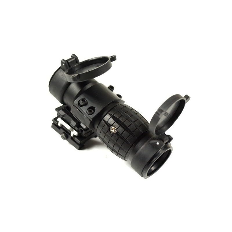 Magnificador metálico para Red Dot de Airsoft x3 con 3 aumentos, Rail picatiny estandar de 22 mm de Ancho y Montura abatible.