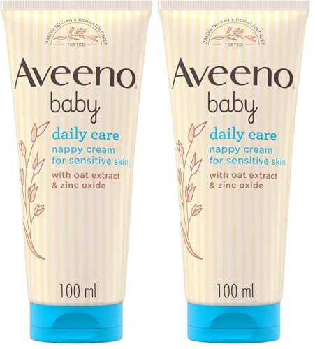 Aveeno Baby Daily Care Barrier Cream 100ml, Nappy Cream, Suitable for Newborn Baby Sensitive Skin (Pack of 2)