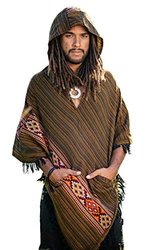 Hooded Mens Poncho Cashmere Wool 