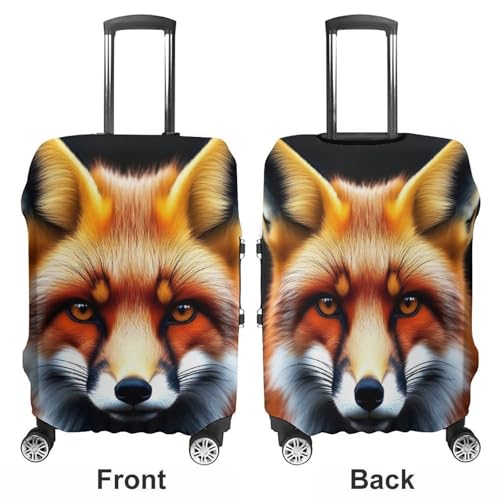 Luggage Cover Anti-Scratch Suitcase Cover Travel Luggage Covers Suitcase Protector (Animal Fox Art)3