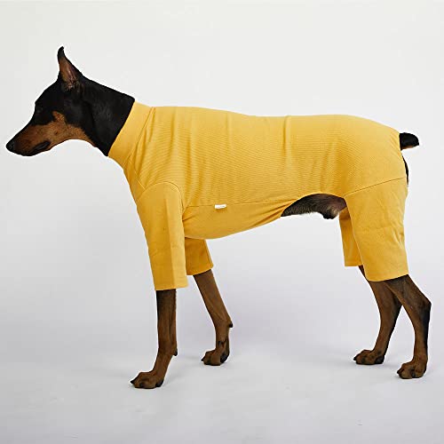 Pyjama basique pour petit chien combinaison moutarde extensible en taille 4XL - 3