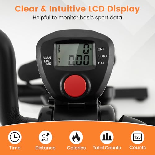 Image of GYMAX Pedal Exercise Bike for Seniors, Hand Arm Leg and Knee Fitness Machine with Massage, LCD Monitor, Adjustable Height and Length for Total Body, Home Exercise Equipment for Elderly