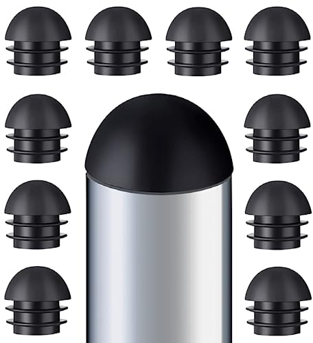 Image of OGC (10 Pack) - 1 inch Inch / 25 mm OD Round Black for 0.98 inch Plastic End Caps Plugs Chair Leg Inserts for Metal Legs Round Tube Inserts Chair Leg Glide Furniture Protectors