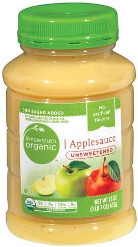 Simple Truth USDA Organic Unsweetened Applesauce 23 Oz. Bottle (Pack of 2)