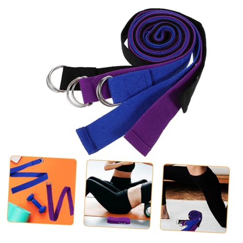 Abaodam 3Pcs Reusable Yoga Band with Ring Professional Stretching Strap for Enhanced Flexibility and Shoulder Exercise for Home Workout and Yoga Practice