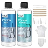YEERSUO Epoxidharz, Epoxidharz Set 474ml, Epoxidharz mit Härter, Transparent, Resin Gießharz für DIY-Kunst, für Holz, Schmuck, künstlerische Kreationen