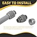 HDHAODA Conduit Connectors, 3/4 Inch Liquid Tight Connector NPT Non-Metallic for PVC Electrical Flexible Conduit Fittings, 180 Degree Straight, UL Listed for Home Outdoor Tubes Tools, Grey (50-Pack)