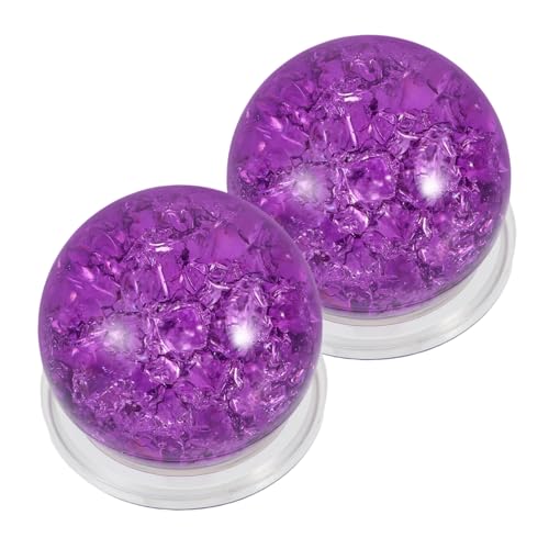 Cabilock 2 Ensembles Set de Feng Shui Verre Craquelé avec Support Décoration Multifuntion pour Fontaine de Table Aquarium et Jardin Boule de Cristal Roulante