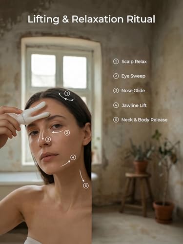 MATRÚM Gua Sha Scalp & Facial Tool, 6-in-1 Rabbit Ear Head Massager for Tension Relief, Lightweight Resin Face Sculptor for Jawline, Lymphatic Drainage & Eye Depuffing, Travel Self-Care Gift - image 4
