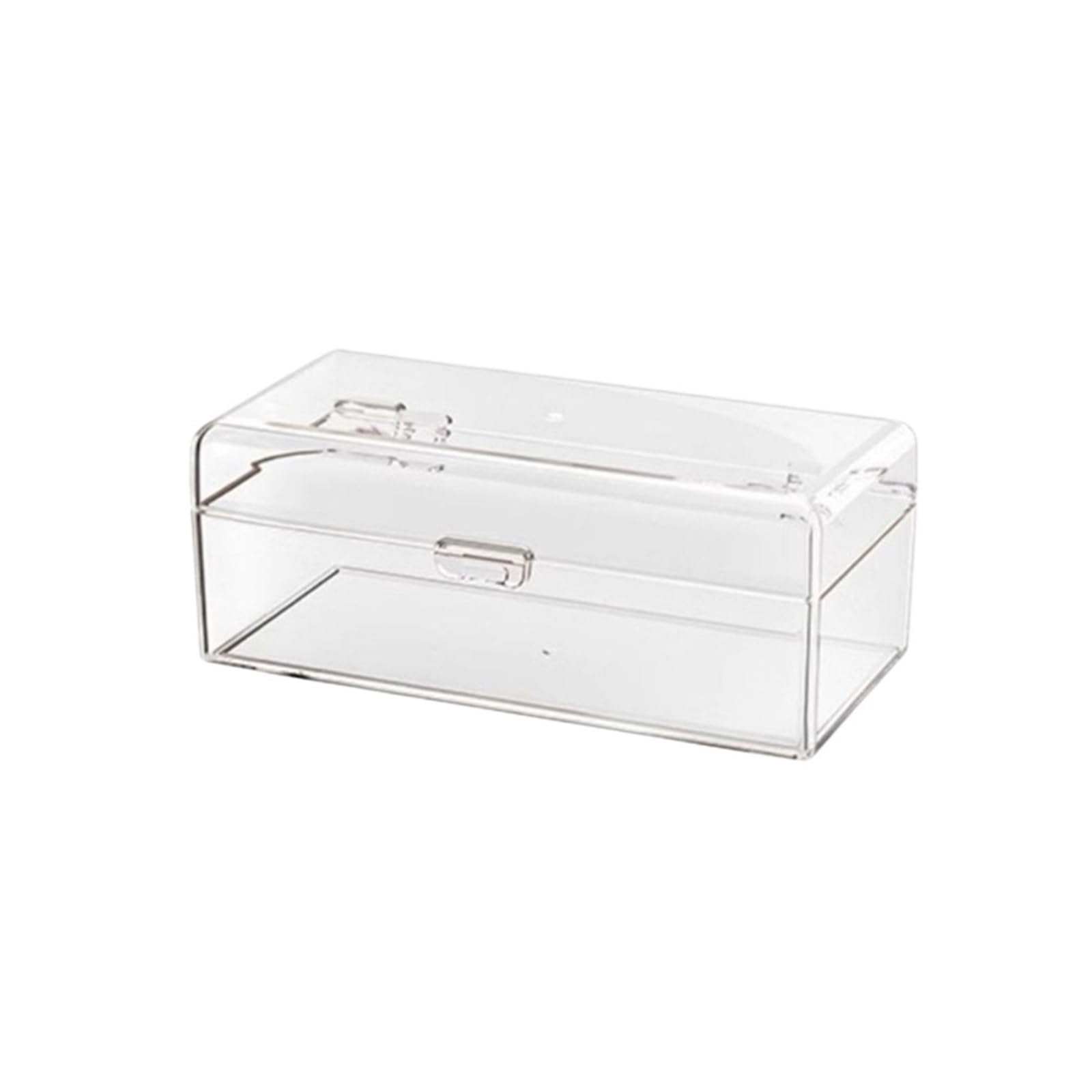 BAYNOPURIN Hair Tie Organizer Box Portable Clear Makeup Brush Holder With Lid Large Capacity Cosmetic Storage Box For Hair Ties And Lipstick(1 Grid)