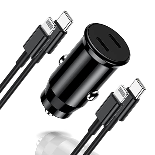 Iphone 11 12 13 14 Car Charger, Dual Port Usb C Power Delivery Fast Car Charging Adapter Plug With 2Pack 6Ft Type C To Lightning Cable Cord For Iphone 14 Pro Max/13 Pro/12 Pro/12 Mini/11/X/Xs/Xr/Ipad #TOP7