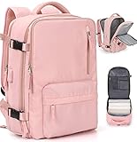 VGCUB Large Travel Backpack Bag for Women Men,Carry on Backpack,17 Inch Laptop Business Work Waterproof Backpack with Laptop Compartment,Person Item Flight Approved,Mochila de Viaje,Pink