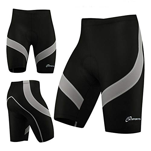 Mens Cycling Shorts Coolmax Anti Bac Padding Lightweight Cycle Short Black Grey Medium