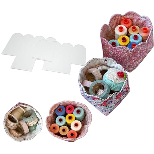 Henmany DIY Basket Template Set for Quilting: 2 Sizes (7.5 '' 5.63 '') Acrylic Quilting Stencils for Basket Shape Designs (2pcs)