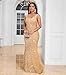 dasmzper Women’s Sequin Evening Gown – Elegant Sleeveless V Neck Mermaid Formal Maxi Dress for Wedding, Prom or Party Gold