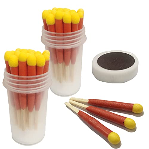 HUIRUMM Windproof and Waterproof Survival Matches,Waterproof Matches,Long Burning Windproof & Waterproof Match,Wooden Fire Starters,Camping Matches (2 PCS)