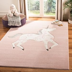 Safavieh Carousel Kids Teppich Rosa Einhorn 120x180