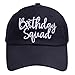 Birthday Party Hats Funny Birthday Squad Embroidery Adjustable Black Baseball Cap for Women