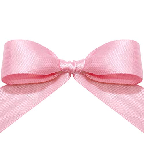 Image of Morex Ribbon 08816 /50-154 Double Face Satin Ribbon, 3 /8 inchx 50 Yd, Rose Pink